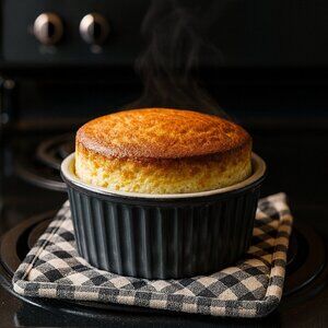 Bennington Potters Vermont Large 8" Souffle Dish - Black and White c.1960s USA